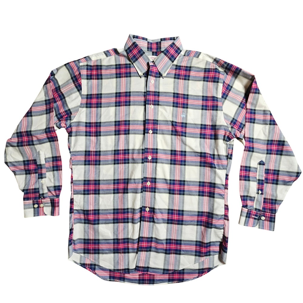 Brooks Brothers Plaid Original Polo Shirt‎ XL Button Up Non Iron Supima Cotton